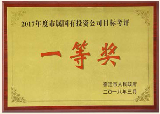 2017年度市屬國有投資公司目標(biāo)考核一等獎